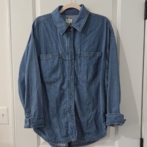 Denim Blue Women's Button-Up Shirt